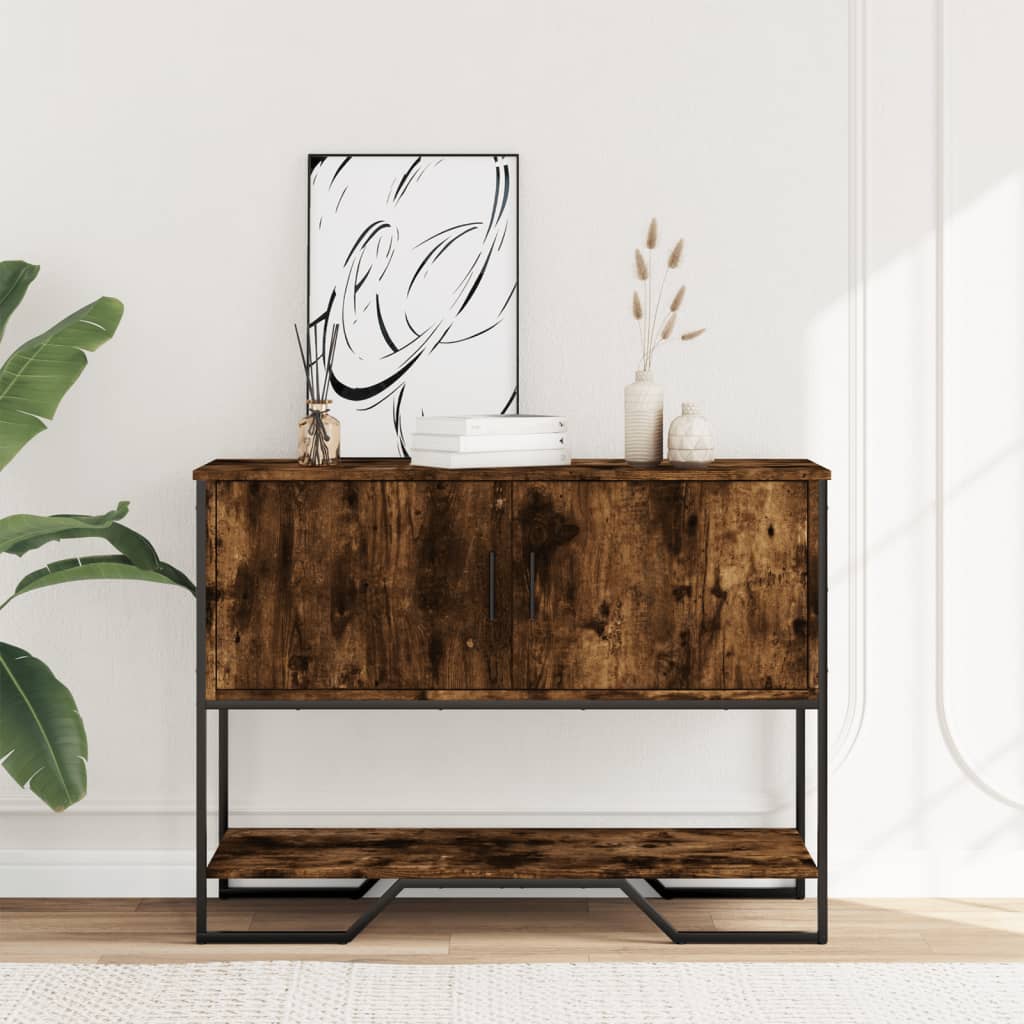 vidaXL Console Table 100x35x74.5 cm Engineered Wood Smoked Oak