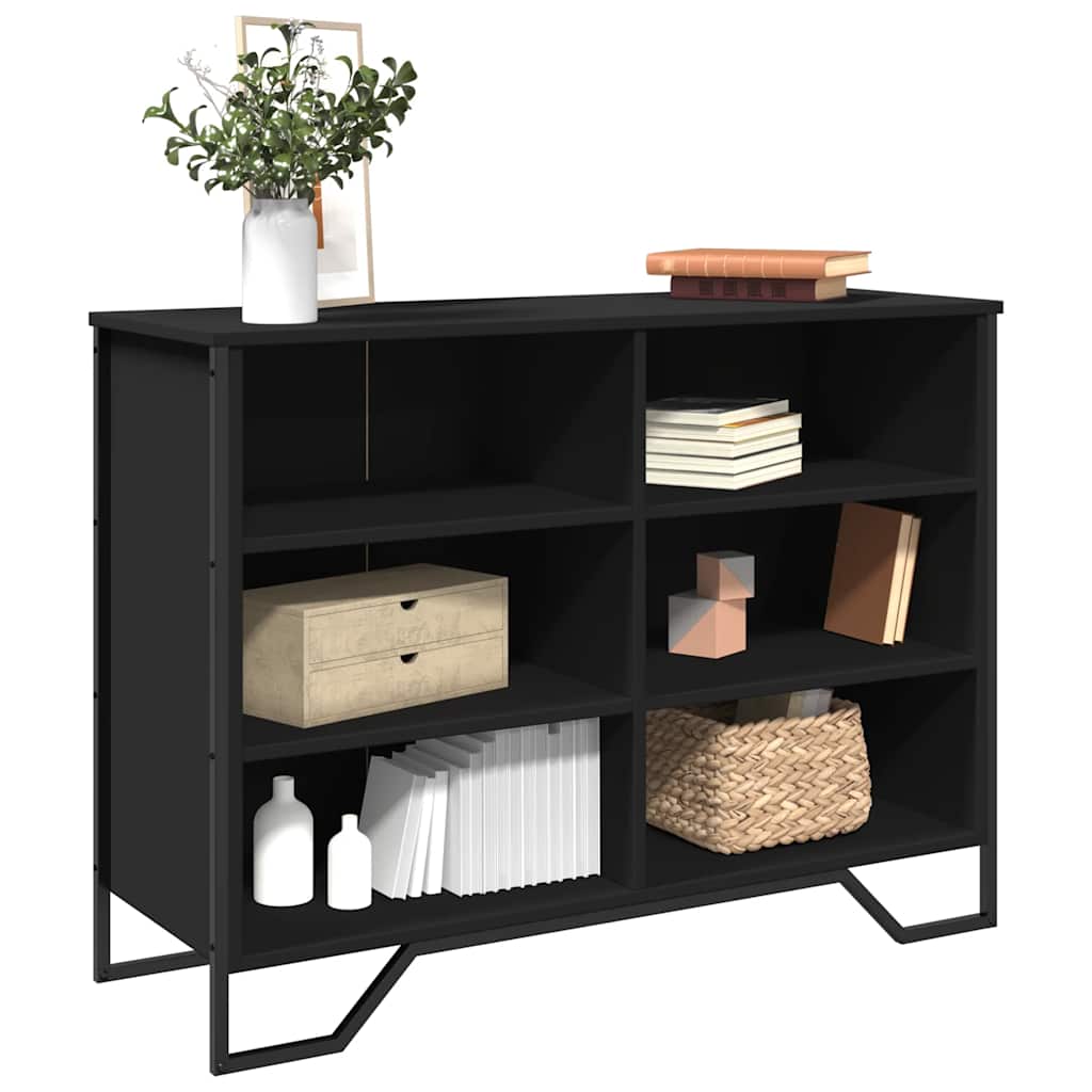 vidaXL Dressoir 91x35,5x74,5 cm bewerkt hout zwart