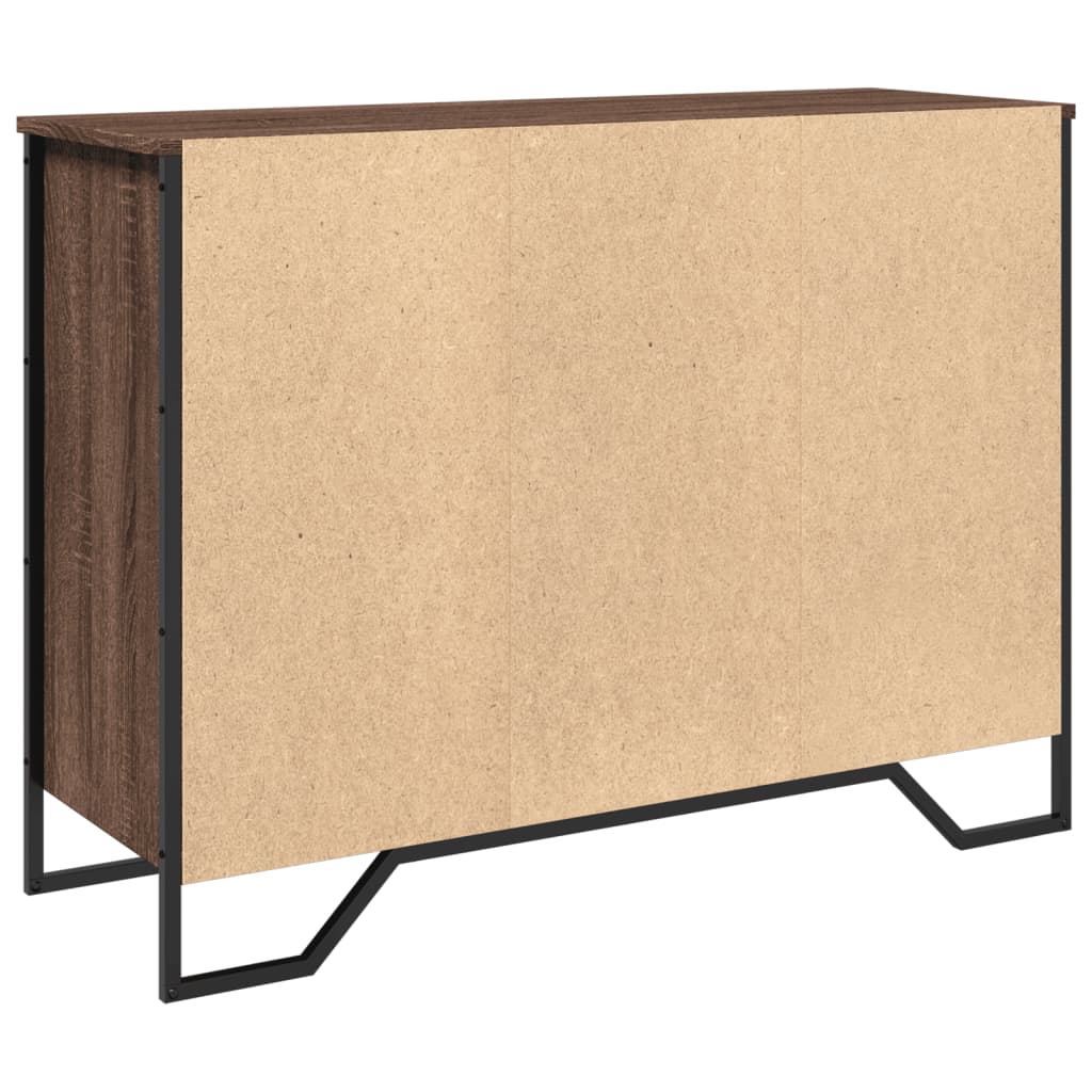 vidaXL Dressoir 91x35,5x74,5 cm bewerkt hout zwart