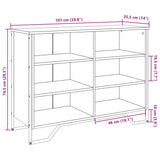 vidaXL Dressoir 91x35,5x74,5 cm bewerkt hout zwart