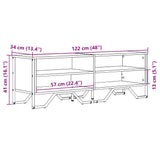 vidaXL TV Cabinet 122x34x41 cm Engineered Wood Black