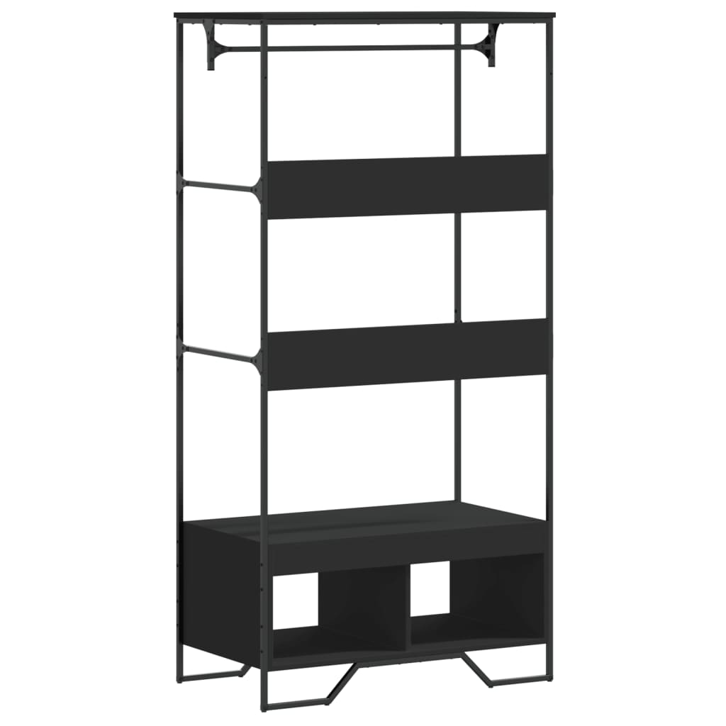 vidaXL Kledingkast 90x50x180 cm bewerkt hout zwart