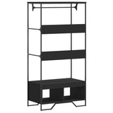 vidaXL Kledingkast 90x50x180 cm bewerkt hout zwart