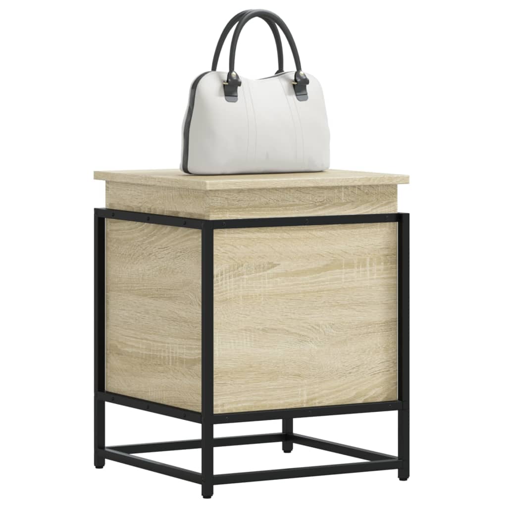 vidaXL Storage Box with Lid 40x40x51.5 cm Engineered Wood Black