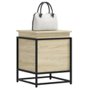 vidaXL Storage Box with Lid 40x40x51.5 cm Engineered Wood Black