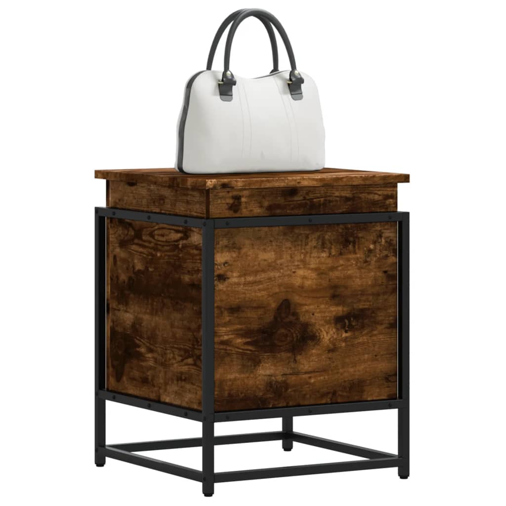 vidaXL Storage Box with Lid 40x40x51.5 cm Engineered Wood Black