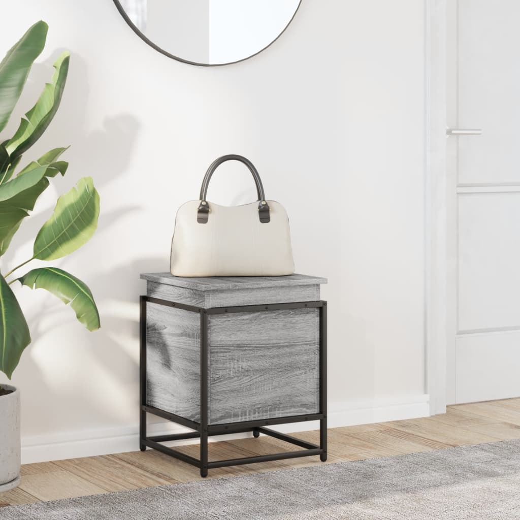 vidaXL Storage Box with Lid 40x40x51.5 cm Engineered Wood Black