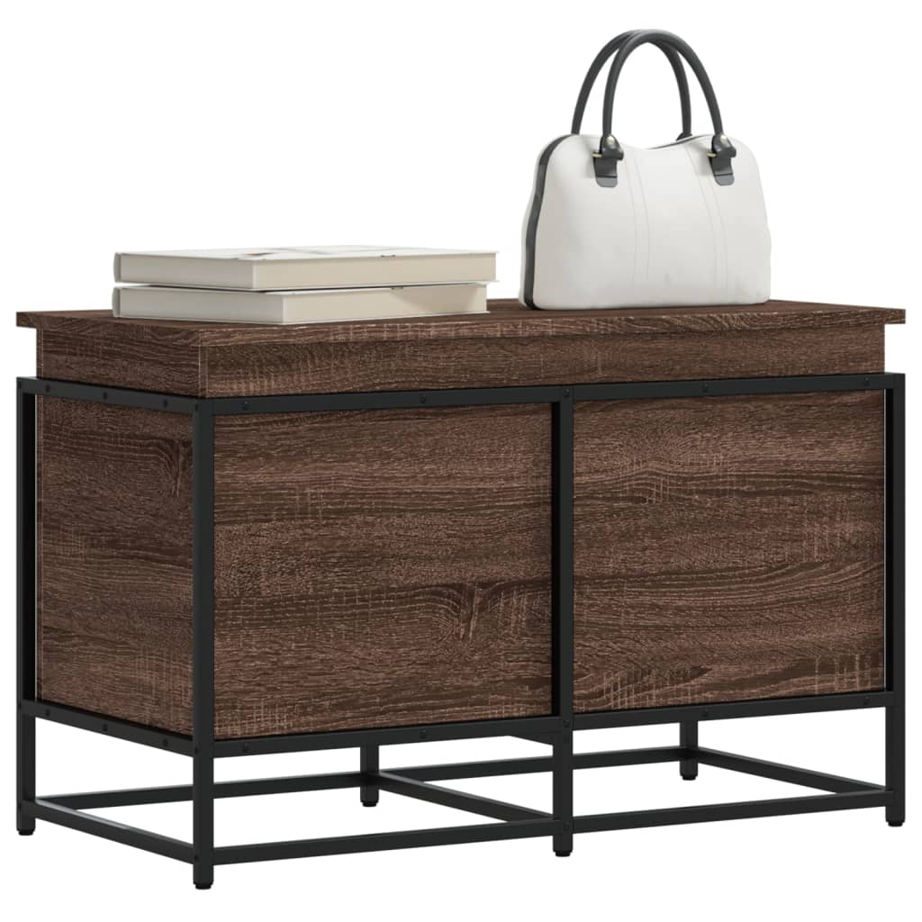 vidaXL Storage Box with Lid 40x40x51.5 cm Engineered Wood Black