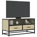 vidaXL Tv-meubel 80x34,5x40 cm bewerkt hout en metaal zwart