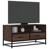 vidaXL Tv-meubel 80x34,5x40 cm bewerkt hout en metaal zwart