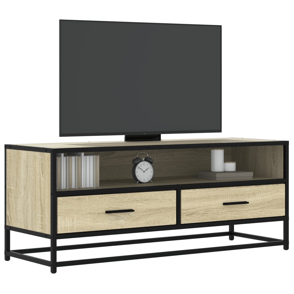 vidaXL Tv-meubel 80x34,5x40 cm bewerkt hout en metaal zwart