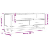 vidaXL Tv-meubel 80x34,5x40 cm bewerkt hout en metaal zwart