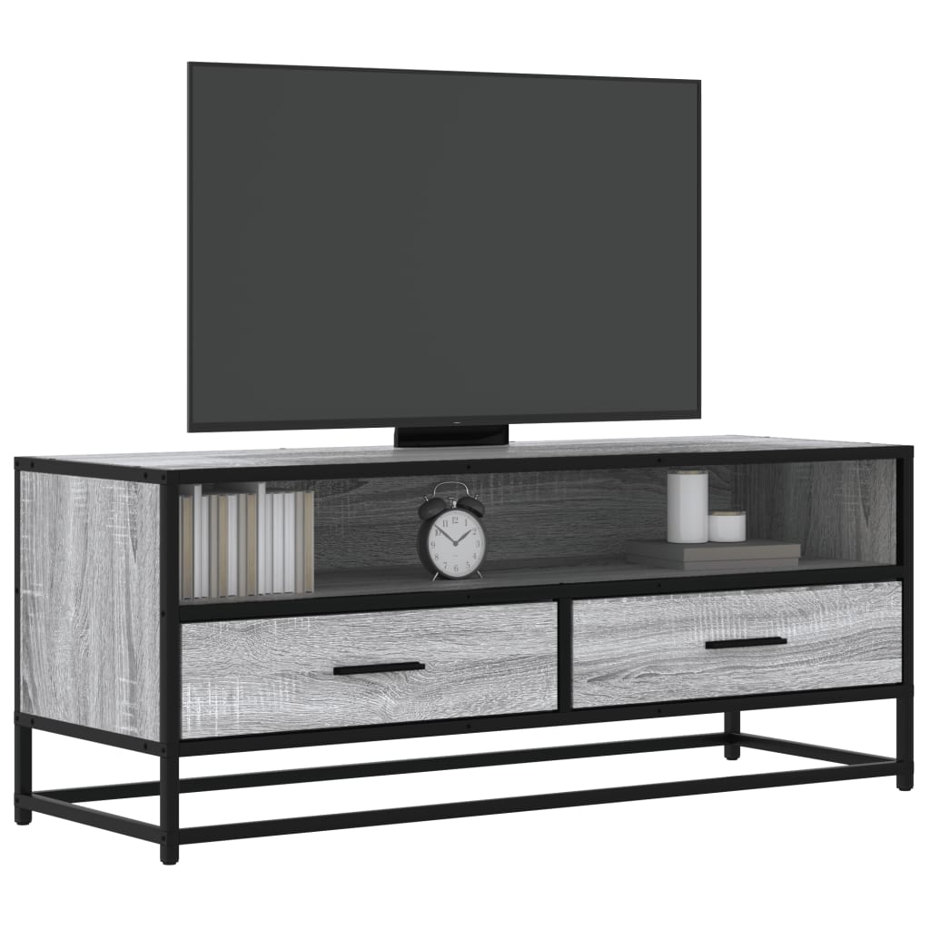 vidaXL Tv-meubel 80x34,5x40 cm bewerkt hout en metaal zwart