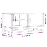 vidaXL TV cabinet 80x34.5x40 cm engineered wood and metal black