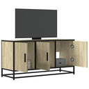 vidaXL Tv-meubel 100x35x50 cm bewerkt hout en metaal zwart