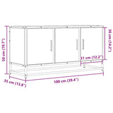 vidaXL Tv-meubel 100x35x50 cm bewerkt hout en metaal zwart