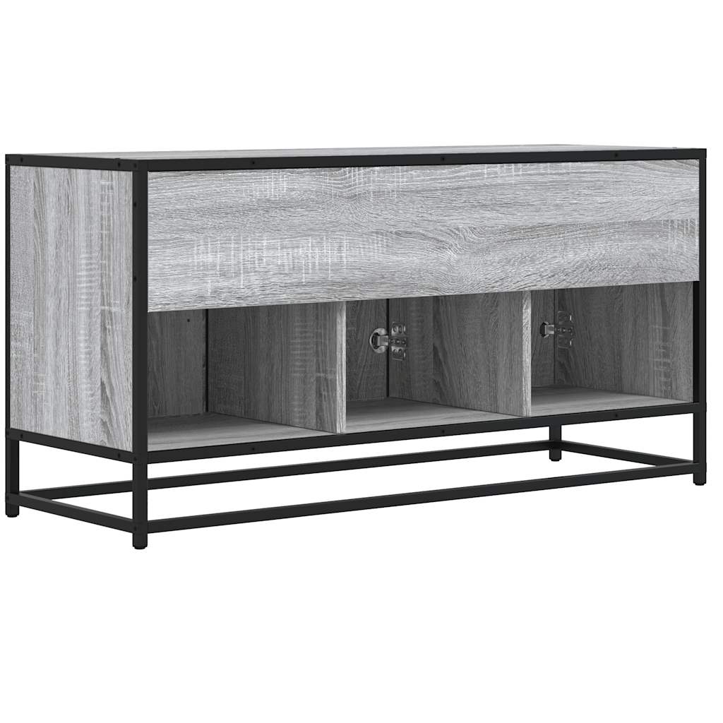 vidaXL Tv-meubel 100x35x50 cm bewerkt hout en metaal zwart