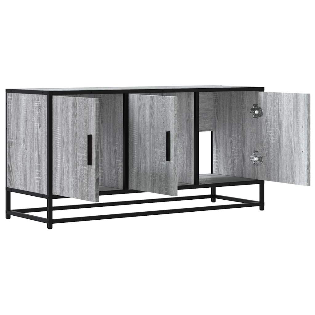 vidaXL Tv-meubel 100x35x50 cm bewerkt hout en metaal zwart