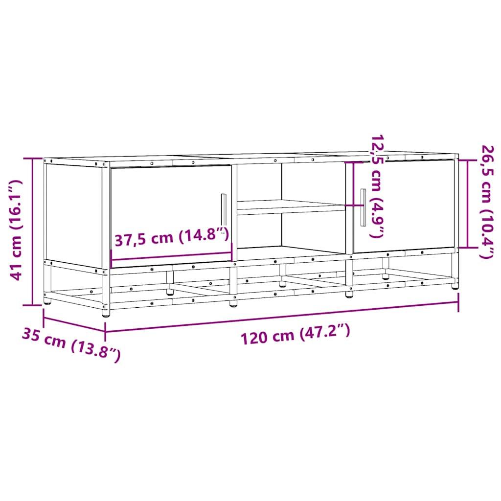 vidaXL Tv-meubel 180x35x41 cm bewerkt hout sonoma eikenkleurig