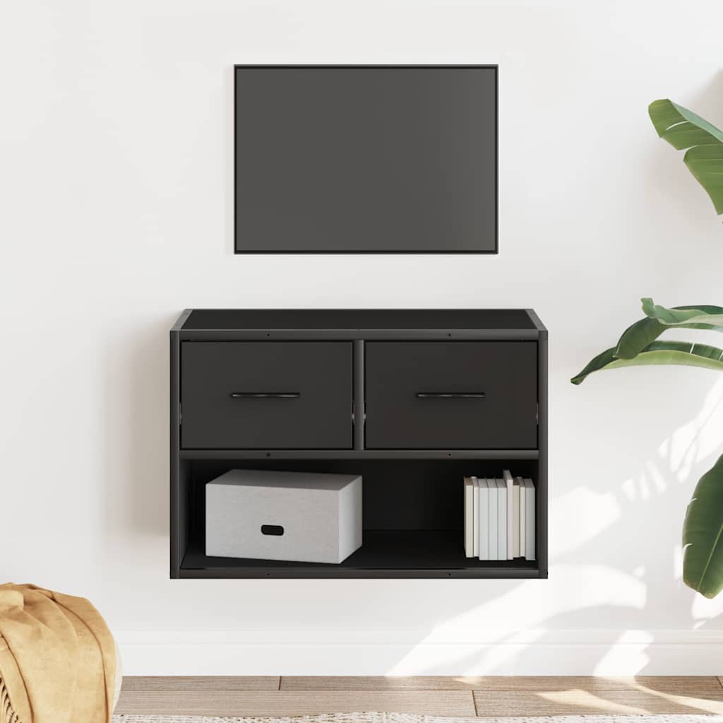 vidaXL Tv-meubel 60x31x39,5 cm bewerkt hout en metaal zwart