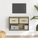 vidaXL Tv-meubel 60x31x39,5 cm bewerkt hout en metaal zwart