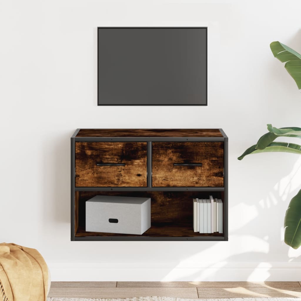 vidaXL Tv-meubel 60x31x39,5 cm bewerkt hout en metaal zwart