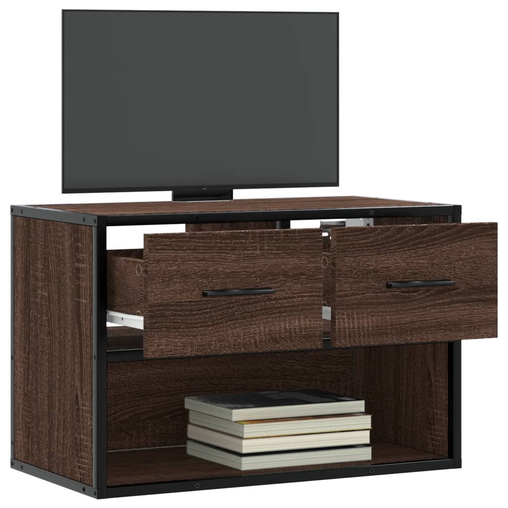 vidaXL Tv-meubel 60x31x39,5 cm bewerkt hout en metaal zwart