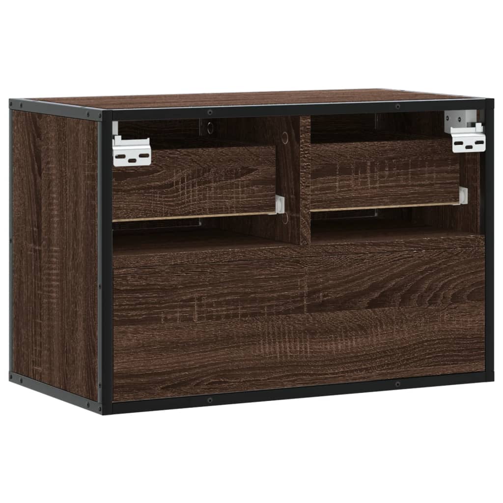 vidaXL Tv-meubel 60x31x39,5 cm bewerkt hout en metaal zwart