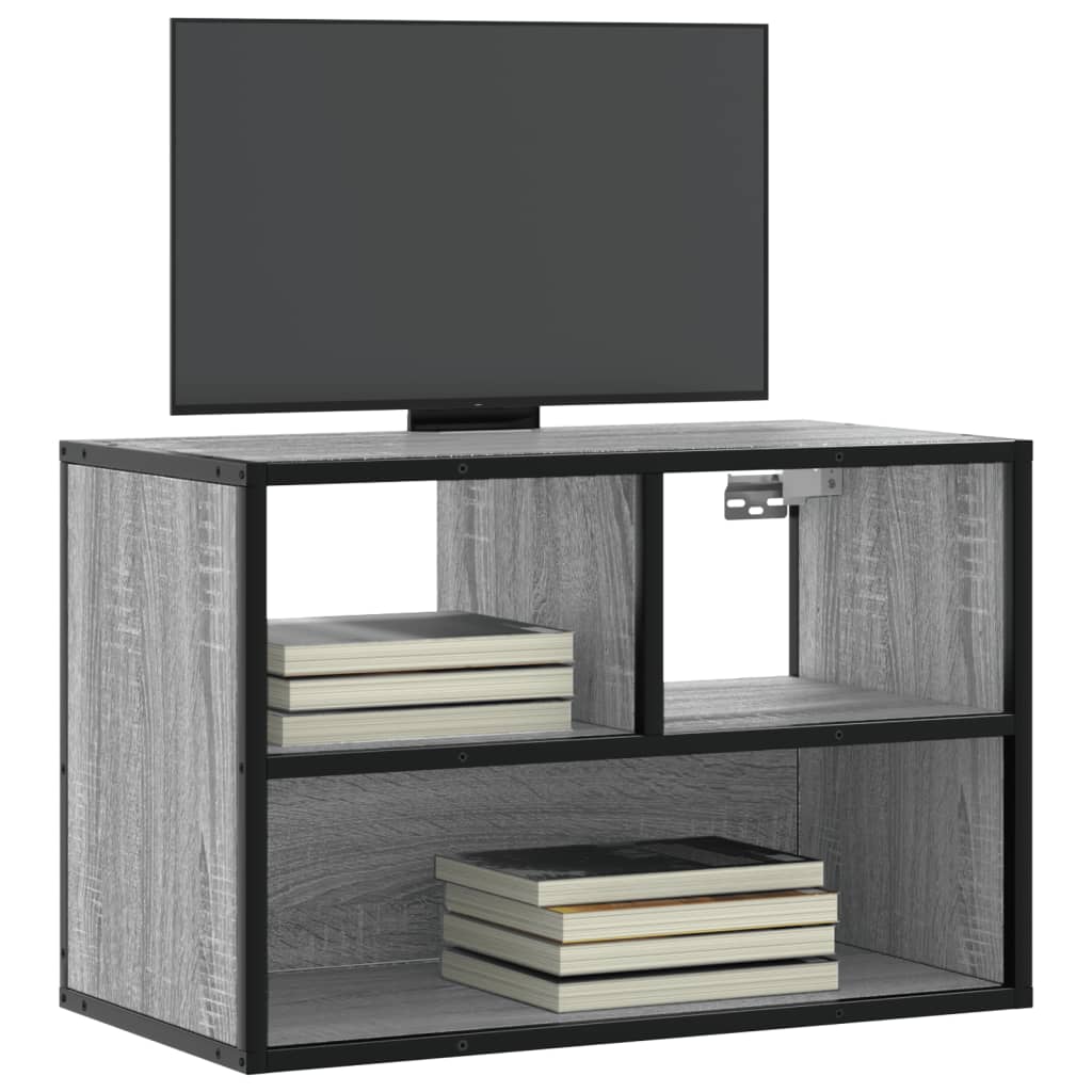 vidaXL Tv-meubel 60x31x39,5 cm bewerkt hout en metaal zwart