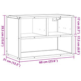 vidaXL Tv-meubel 60x31x39,5 cm bewerkt hout en metaal zwart
