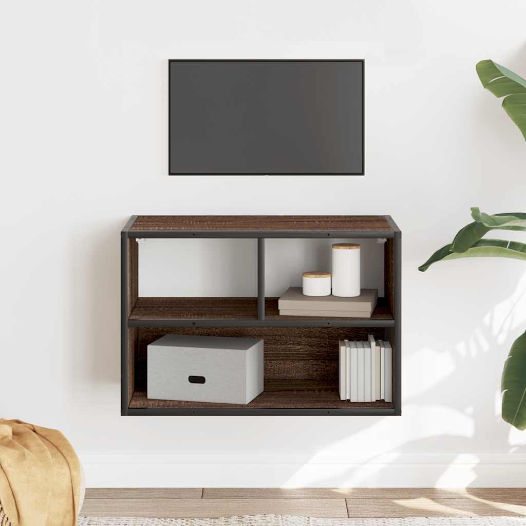 vidaXL Tv-meubel 60x31x39,5 cm bewerkt hout en metaal zwart