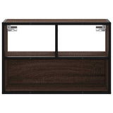 vidaXL Tv-meubel 60x31x39,5 cm bewerkt hout en metaal zwart