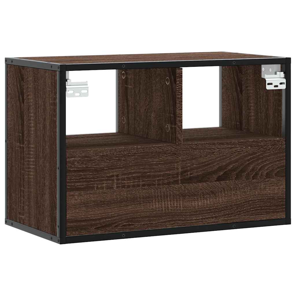 vidaXL Tv-meubel 60x31x39,5 cm bewerkt hout en metaal zwart