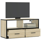 vidaXL Tv-meubel 60x31x39,5 cm bewerkt hout en metaal zwart