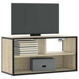 vidaXL Tv-meubel 60x31x39,5 cm bewerkt hout en metaal zwart