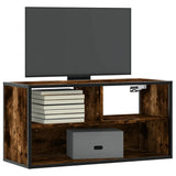 vidaXL Tv-meubel 60x31x39,5 cm bewerkt hout en metaal zwart