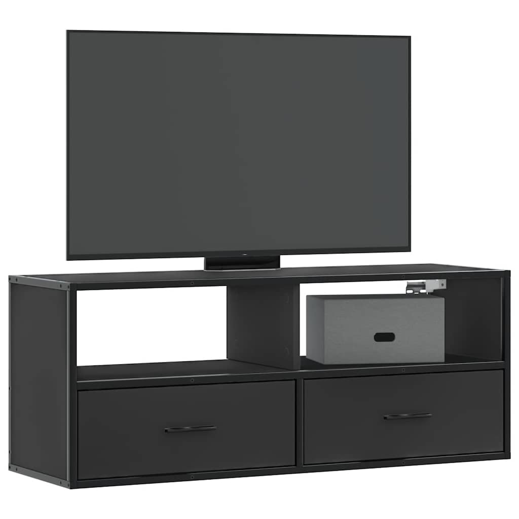 vidaXL Tv-meubel 60x31x39,5 cm bewerkt hout en metaal zwart