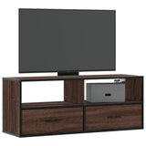 vidaXL Tv-meubel 60x31x39,5 cm bewerkt hout en metaal zwart