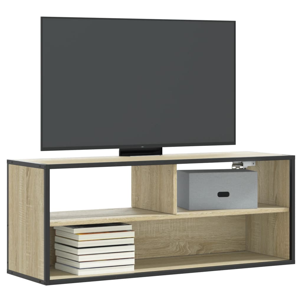vidaXL Tv-meubel 60x31x39,5 cm bewerkt hout en metaal zwart