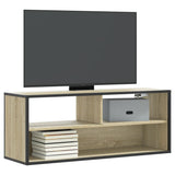 vidaXL Tv-meubel 60x31x39,5 cm bewerkt hout en metaal zwart