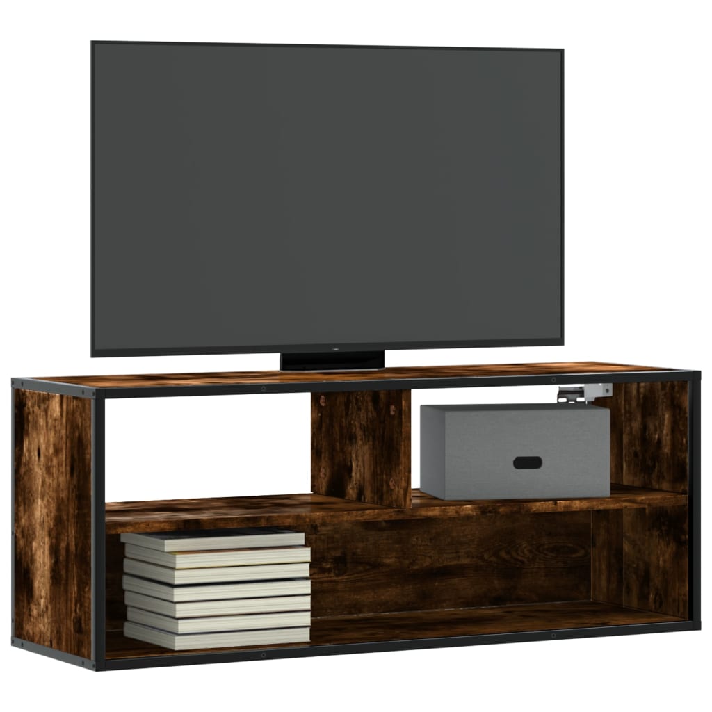 vidaXL Tv-meubel 60x31x39,5 cm bewerkt hout en metaal zwart
