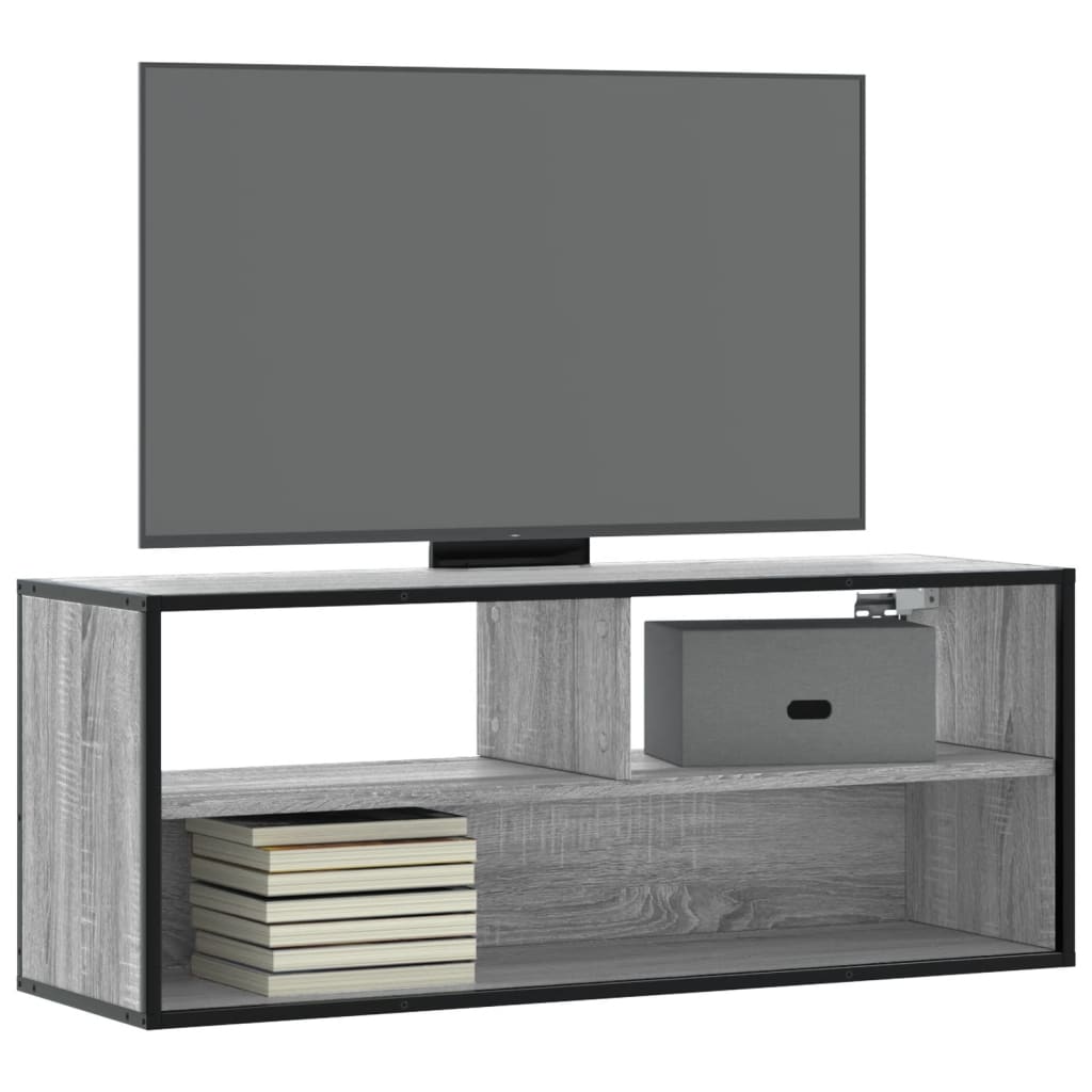 vidaXL Tv-meubel 60x31x39,5 cm bewerkt hout en metaal zwart