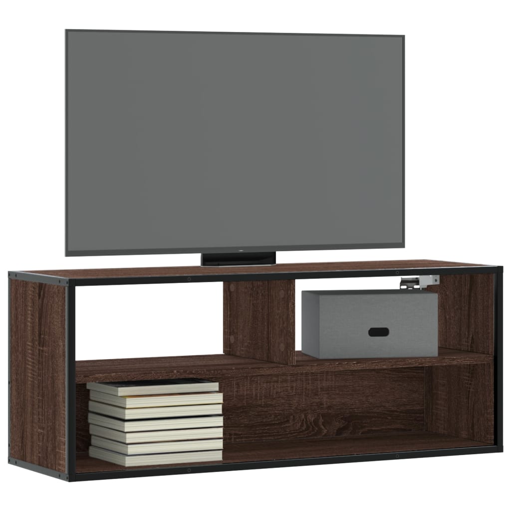 vidaXL Tv-meubel 60x31x39,5 cm bewerkt hout en metaal zwart