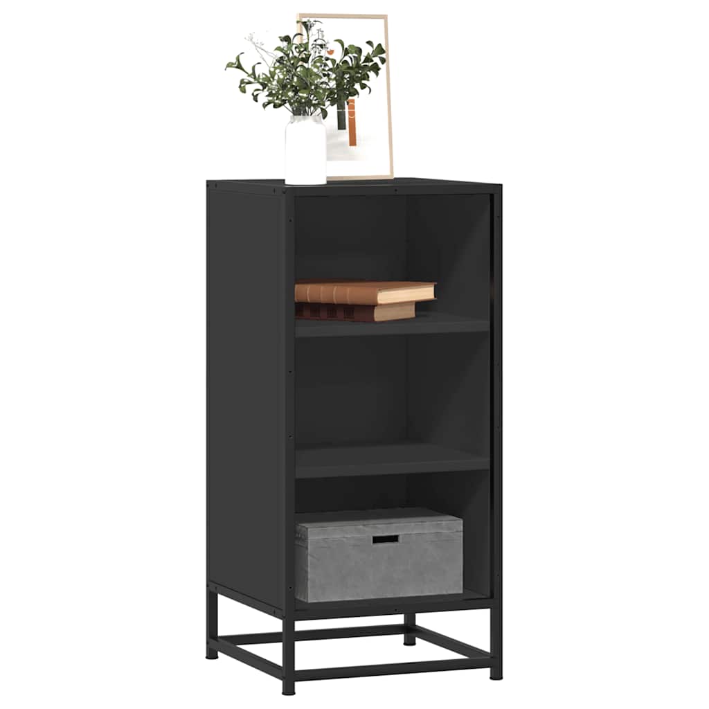 vidaXL Dressoir 35,5x35x76 cm bewerkt hout en metaal zwart