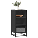 vidaXL Dressoir 35,5x35x76 cm bewerkt hout en metaal zwart