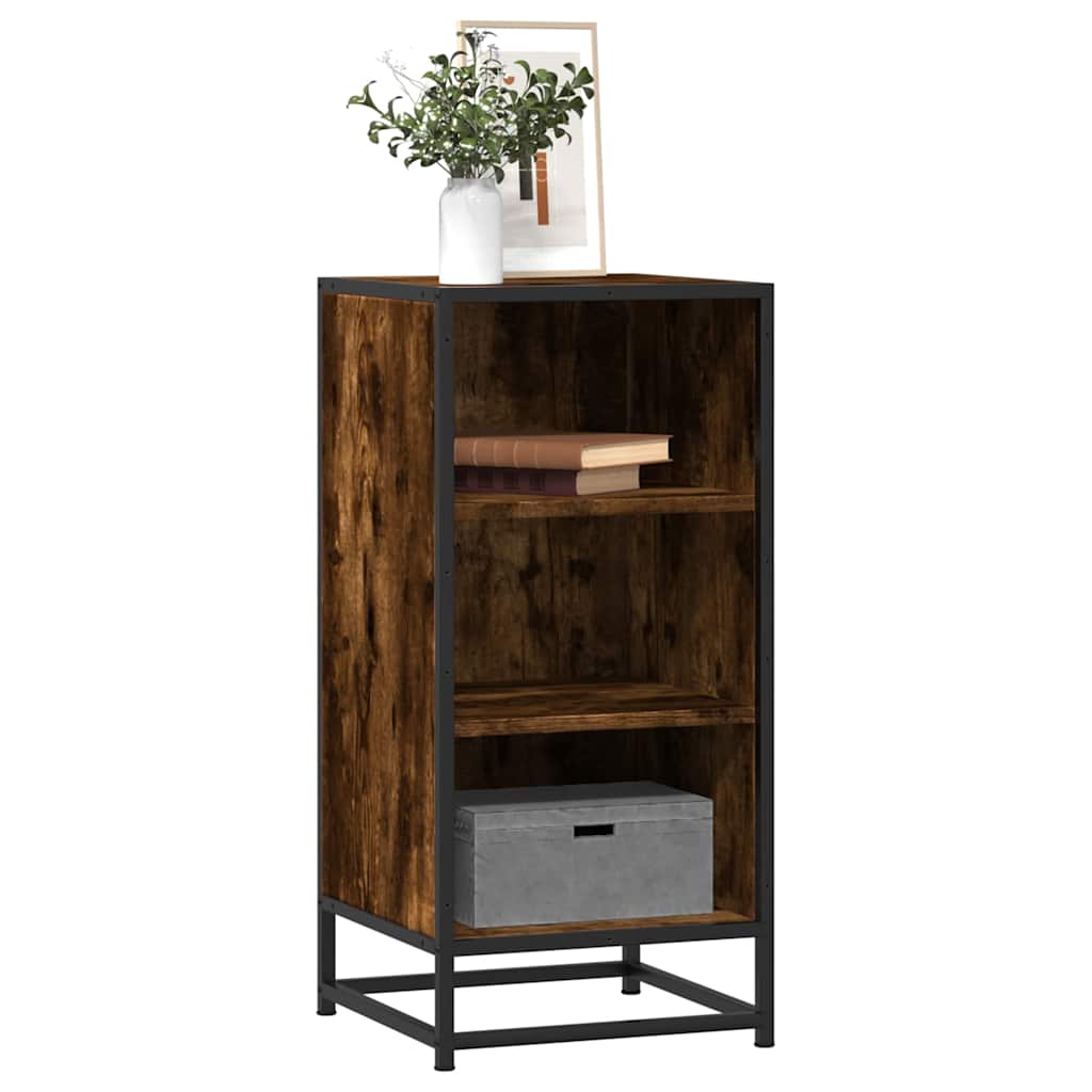 vidaXL Dressoir 35,5x35x76 cm bewerkt hout en metaal zwart