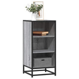vidaXL Dressoir 35,5x35x76 cm bewerkt hout en metaal zwart