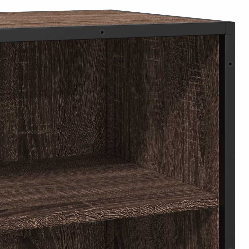 vidaXL Dressoir 35,5x35x76 cm bewerkt hout en metaal zwart