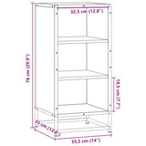vidaXL Dressoir 35,5x35x76 cm bewerkt hout en metaal zwart