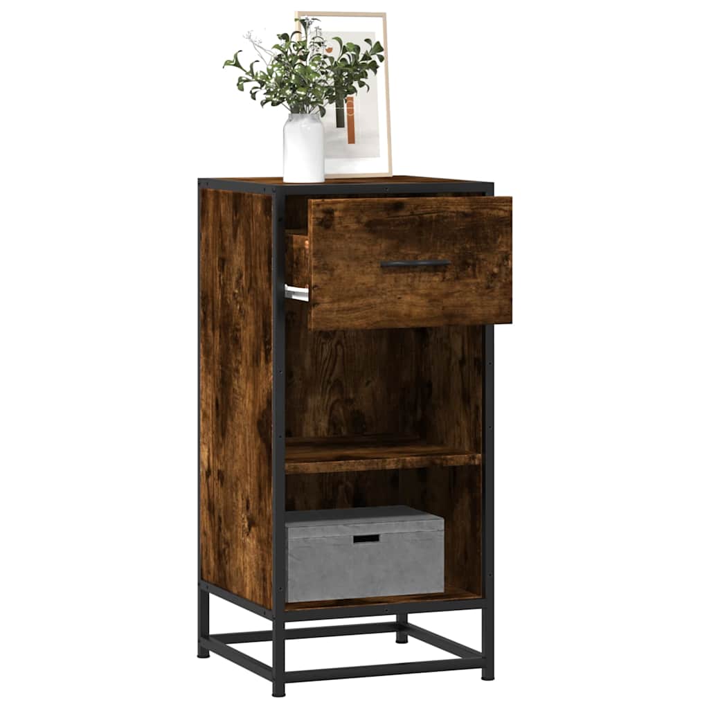 vidaXL Sideboard 35.5x35x76 cm engineered wood and metal black